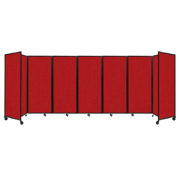 Room Divider 360 Folding Portable Partition 19'6" x 6'10" Red Fabric